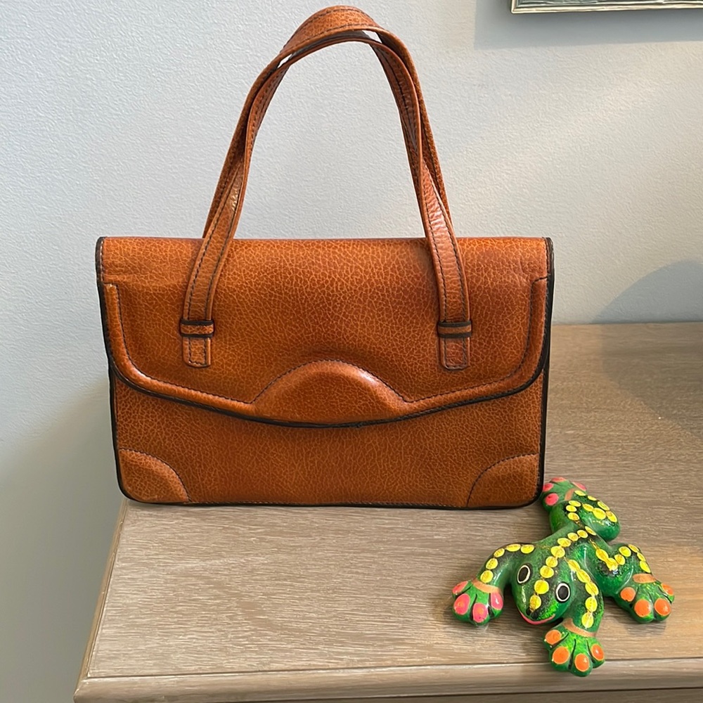 Vintage brown leather handbag/purse
